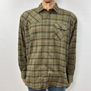 Howler Brothers Green Plaid Casual Button Down Shirt
